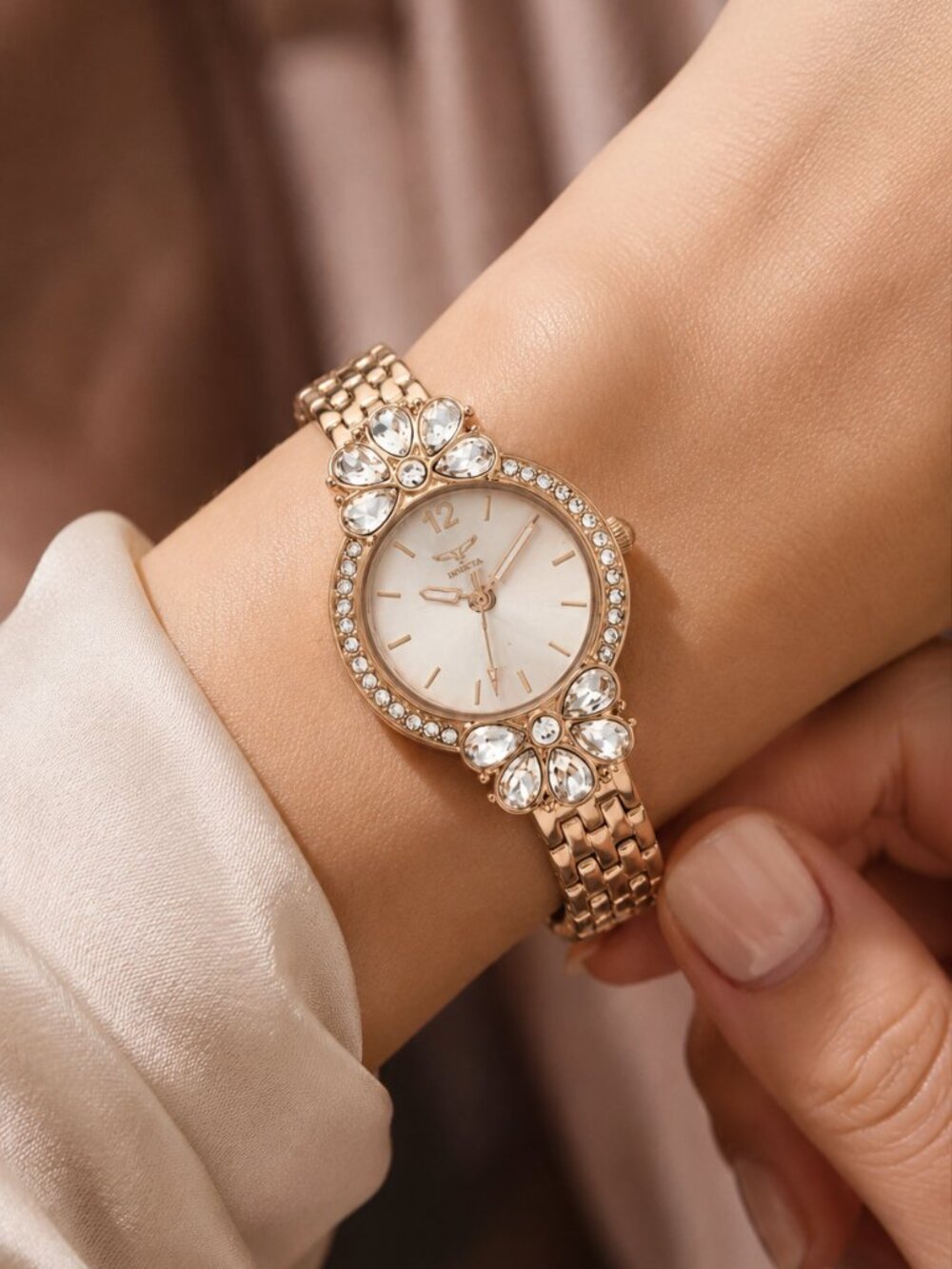 Invicta Wildflower 69109 Women’s 30mm Rose Gold Crystal Watch NIB